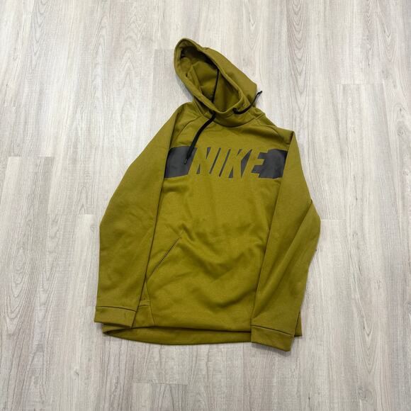 Nike Hoodie Men's Large Green Black Dri-Fit Pullover Sweatshirt  931989 399 - Picture 1 of 10
